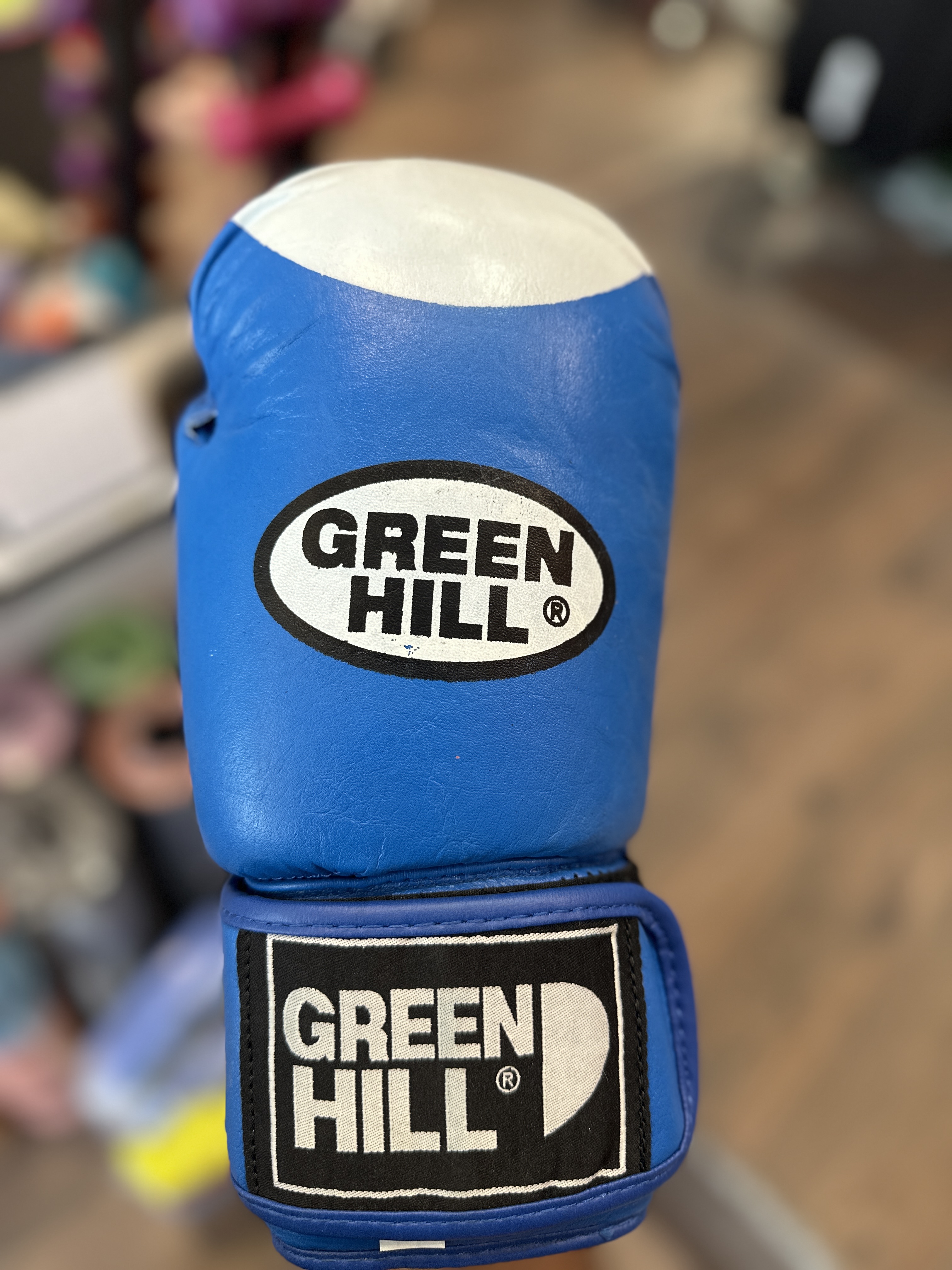 دستکش بوکس چرمی GREENHILL سایز ۱۲ آبی کد ۱۰۱۱