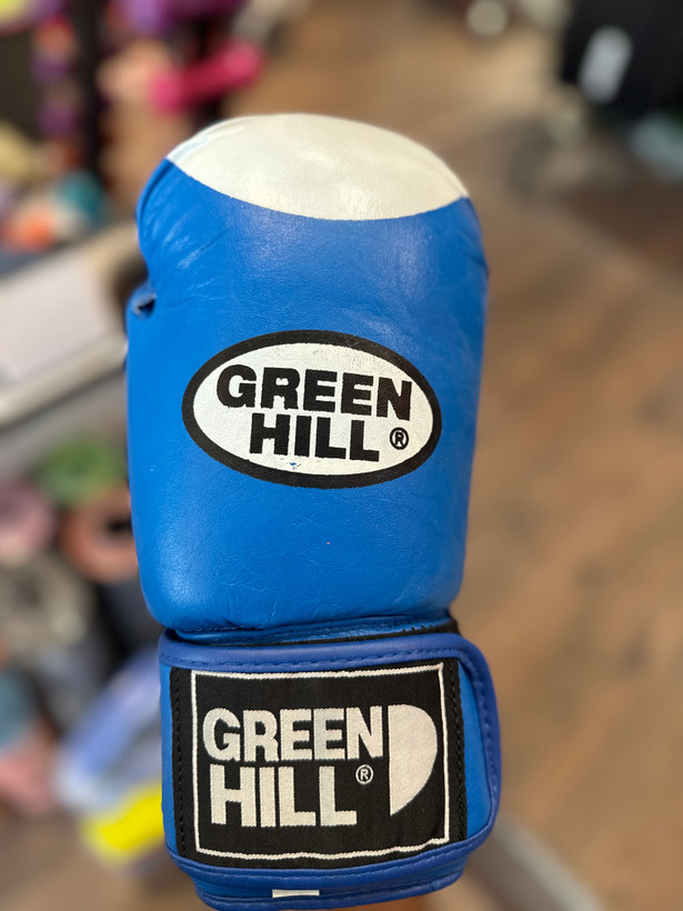 دستکش بوکس چرمی GREENHILL سایز ۱۲ آبی کد ۱۰۱۱